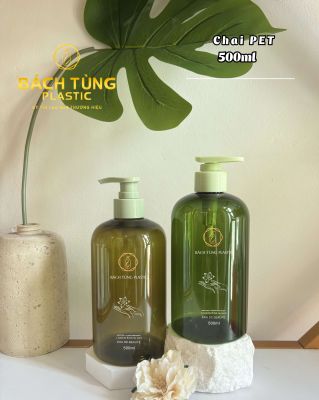 CHAI PET DÁNG TRÒN 500ML MÀU XANH LÁ