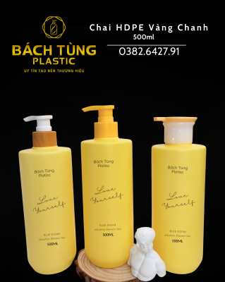  CHAI NHỰA HDPE 500ML MÀU VÀNG CHANH