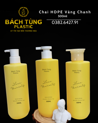  CHAI NHỰA HDPE 500ML MÀU VÀNG CHANH
