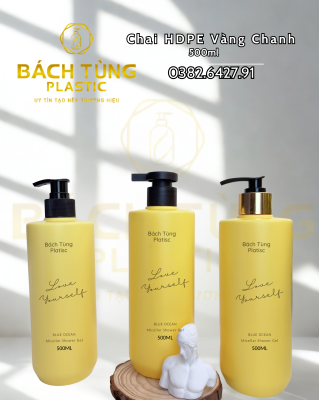 CHAI NHỰA HDPE 500ML MÀU VÀNG CHANH