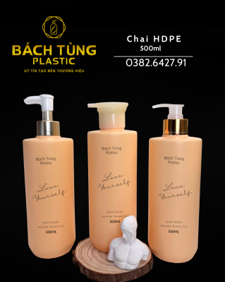 CHAI NHỰA HDPE 500ML – MÀU CAM MƠ NHẠT
