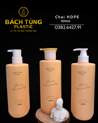 CHAI NHỰA HDPE 500ML – MÀU CAM MƠ NHẠT