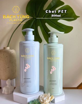 CHAI PET TRÒN SỌC THÂN 800ML – XANH DƯƠNG & XANH MINT