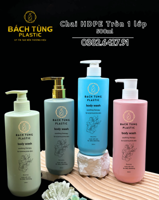 Chai Dáng Tròn 500ml HDPE – Nhiều Màu