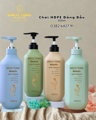 CHAI HDPE DÁNG BẦU GÓC CẠNH 500ML – CỔ FI33