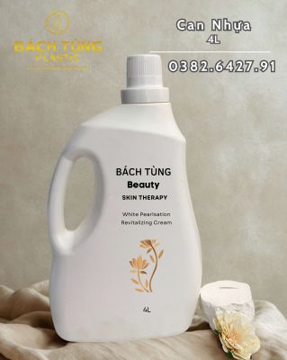 CAN NHỰA HDPE 4 LÍT – MÀU TRẮNG – NẮP VẶN TRẮNG