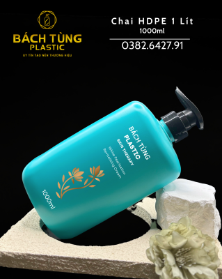 CHAI NHỰA DÁNG TRÒN 1000ML – MÀU XANH DƯƠNG