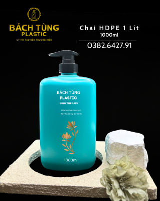 CHAI NHỰA DÁNG TRÒN 1000ML – MÀU XANH DƯƠNG