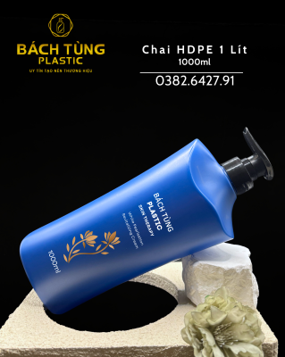 CHAI HDPE 1 LÍT – MÀU XANH DƯƠNG ĐẬM