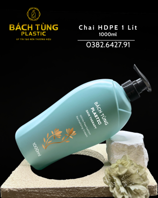 CHAI HDPE 1000ML – MÀU XANH DƯƠNG DÁNG BẦU