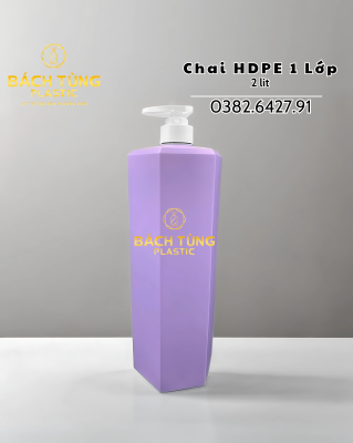 Chai HDPE 1 lớp 2 lít màu tím – cổ FI33
