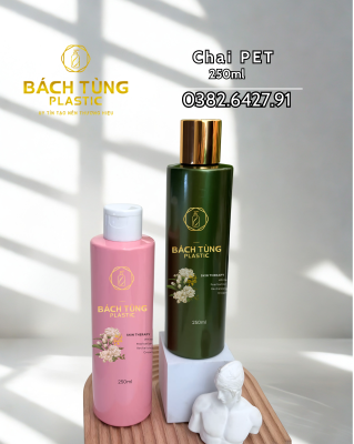  CHAI NHỰA PET 250ML MÀU ĐỤC – KẾT HỢP NẮP BẬT | PHÙ HỢP ĐỰNG TONER, NƯỚC HOA HỒNG