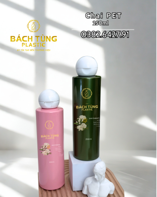  CHAI NHỰA PET 250ML MÀU ĐỤC – KẾT HỢP NẮP BẬT | PHÙ HỢP ĐỰNG TONER, NƯỚC HOA HỒNG