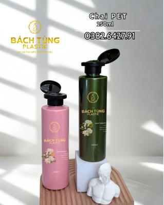  CHAI NHỰA PET 250ML MÀU ĐỤC – KẾT HỢP NẮP BẬT | PHÙ HỢP ĐỰNG TONER, NƯỚC HOA HỒNG