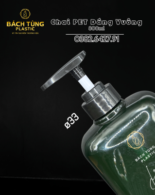Chai PET Vuông Màu Xanh 800ml