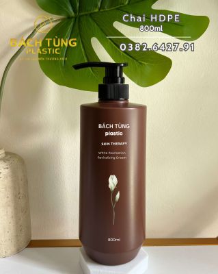CHAI HDPE DÁNG BẦU 800ML – MÀU NÂU – CỔ FI33