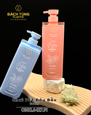CHAI PET 800ML DÁNG BẦU – MÀU HỒNG & XANH PASTEL