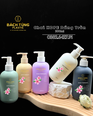 CHAI NHỰA HDPE DÁNG TRÒN 300ML – FI28 – NHIỀU MÀU