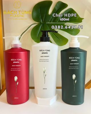 CHAI HDPE SỮA TẮM 650ML – MÀU TRẮNG, ĐỎ & XANH – CỔ FI33