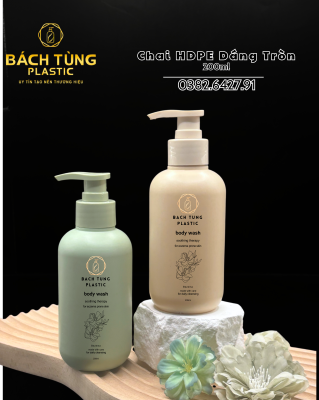 CHAI HDPE 200ML DÁNG TRÒN – CỔ FI28 – MÀU XANH & MÀU BE