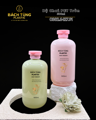 CHAI PET TRÒN 500ML – MÀU HỒNG NHẠT & XANH MINT