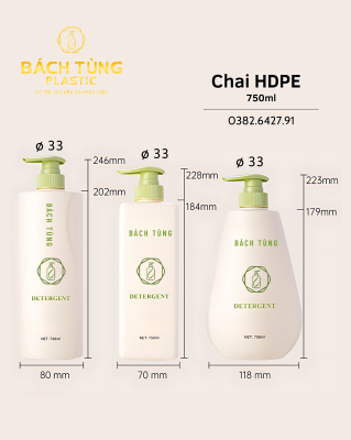 Chai HDPE 750 ml – Phiên Bản Đa Hình Dạng & Đa Dụng
