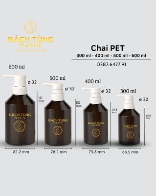 Chai PET OmniChoice – Phiên Bản Đa Dụng 300 ml, 400 ml, 500 ml & 600 ml