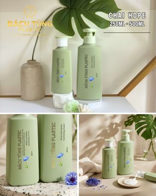 CHAI HDPE DÁNG TAM GIÁC 250ML – 500ML MÀU XANH MINT
