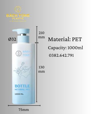 Chai Nhựa PET 1000ml Đa Năng – Dùng Cho Mỹ Phẩm, Hóa Chất, Thực Phẩm & Đồ Uống