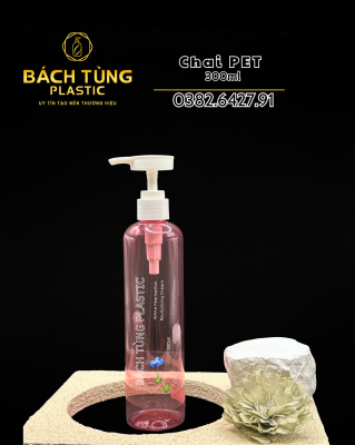 CHAI PET DÁNG TRÒN DÀI MÀU HỒNG – 300ML | CỔ FI24