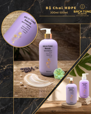 BỘ CHAI HDPE 300ML & 500ML MÀU TÍM 