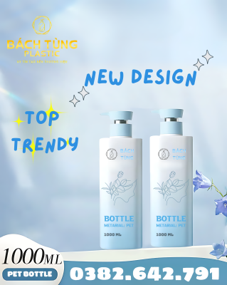 Chai Nhựa PET 1000ml Đa Năng – Dùng Cho Mỹ Phẩm, Hóa Chất, Thực Phẩm & Đồ Uống