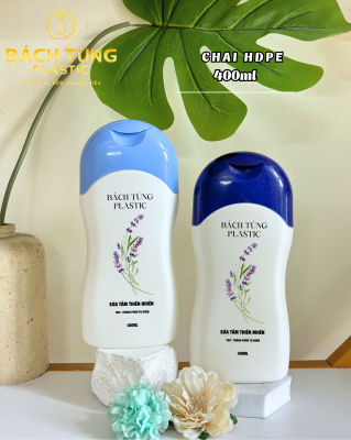 CHAI HDPE DÁNG BẦU 400ML NẮP XANH
