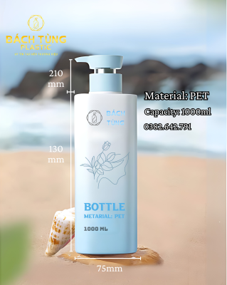 Chai Nhựa PET 1000ml Đa Năng – Dùng Cho Mỹ Phẩm, Hóa Chất, Thực Phẩm & Đồ Uống