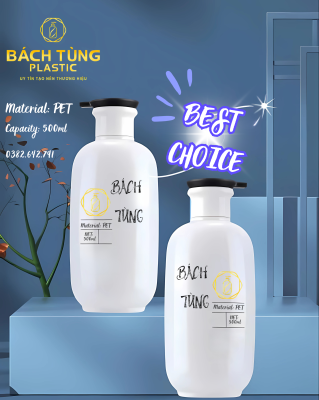 Chai Nhựa PET 500ml Có Vòi Nhấn – Dùng Cho Mỹ Phẩm, Dung Dịch Vệ Sinh, Thực Phẩm Lỏng