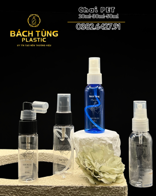 Chai PET Trong Suốt 20ml – 30ml – 50ml Nhiều Màu – Nhỏ Gọn, Đa Năng, Tiện Lợi