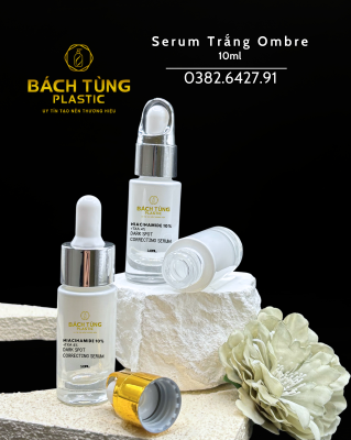 CHAI SERUM THỦY TINH 10ML TRẮNG OMBRE