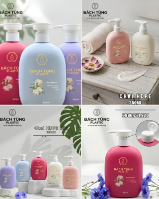 Chai Dáng Bầu HDPE 300ml – Nhiều Màu 