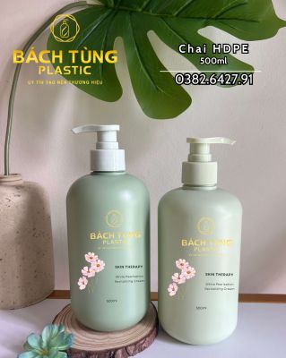 CHAI HDPE 500ML – MÀU XANH BƠ ĐẬM – KẾT HỢP NẮP FI28