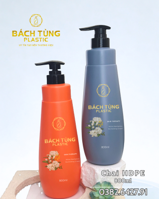 CHAI HDPE 800ML – DÁNG BẦU – MÀU CAM / MÀU XANH