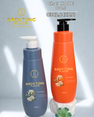 CHAI HDPE 800ML – DÁNG BẦU – MÀU CAM / MÀU XANH