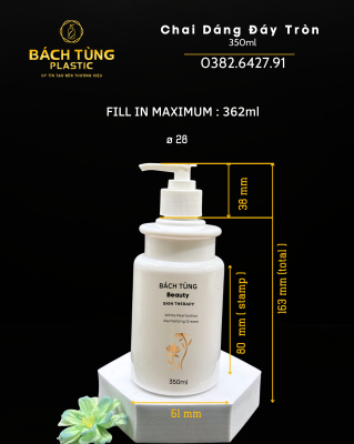 CHAI PET DÁNG ĐÁY TRÒN 350ML