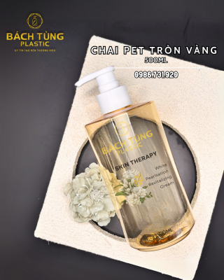 Chai  PET Dáng Tròn - Màu Vàng - 500ml