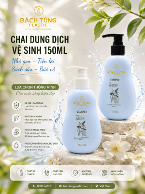  Chai HDPE  Dáng Con Vịt - Màu Xanh Baby - 150ml