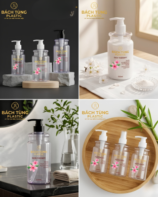Chai PET Dáng Bầu Trong Suốt – 300ml | 500ml | 600ml