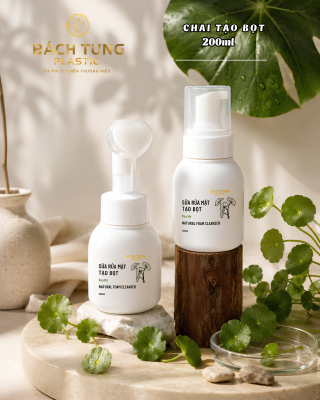 CHAI HDPE TẠO BỌT 200ML DÁNG BẦU