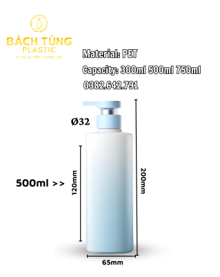 Chai Nhựa PET Có Vòi Nhấn 300 ml / 500 ml / 750 ml