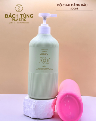 hai HDPE Sọc 2 Đầu 500ml – Màu Hồng & Xanh Mint
