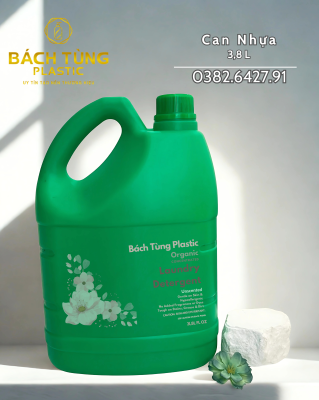 CAN NHỰA 3.8L – MÀU XANH – DÁNG BẦU