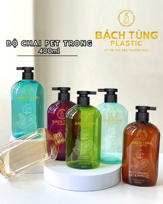 Chai PET Trong 400ml – Nhiều Màu Sắc
